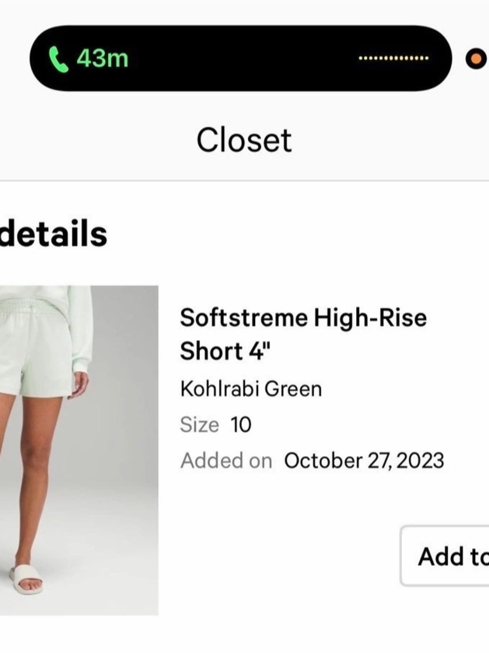 Lululemon Softstreme High-Rise Short 4" Green Size 10